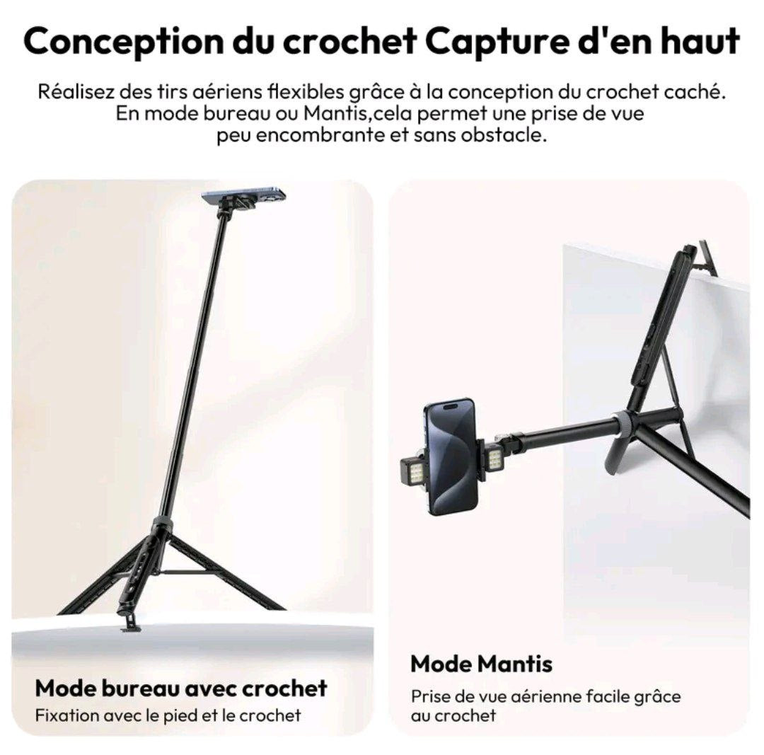Mode bureau et mode Mantis du Snapode grâce au crochet caché
