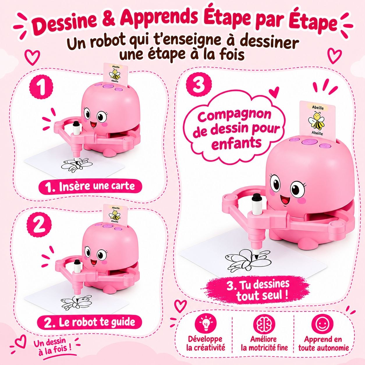Le robot apprend à dessiner étape par étape