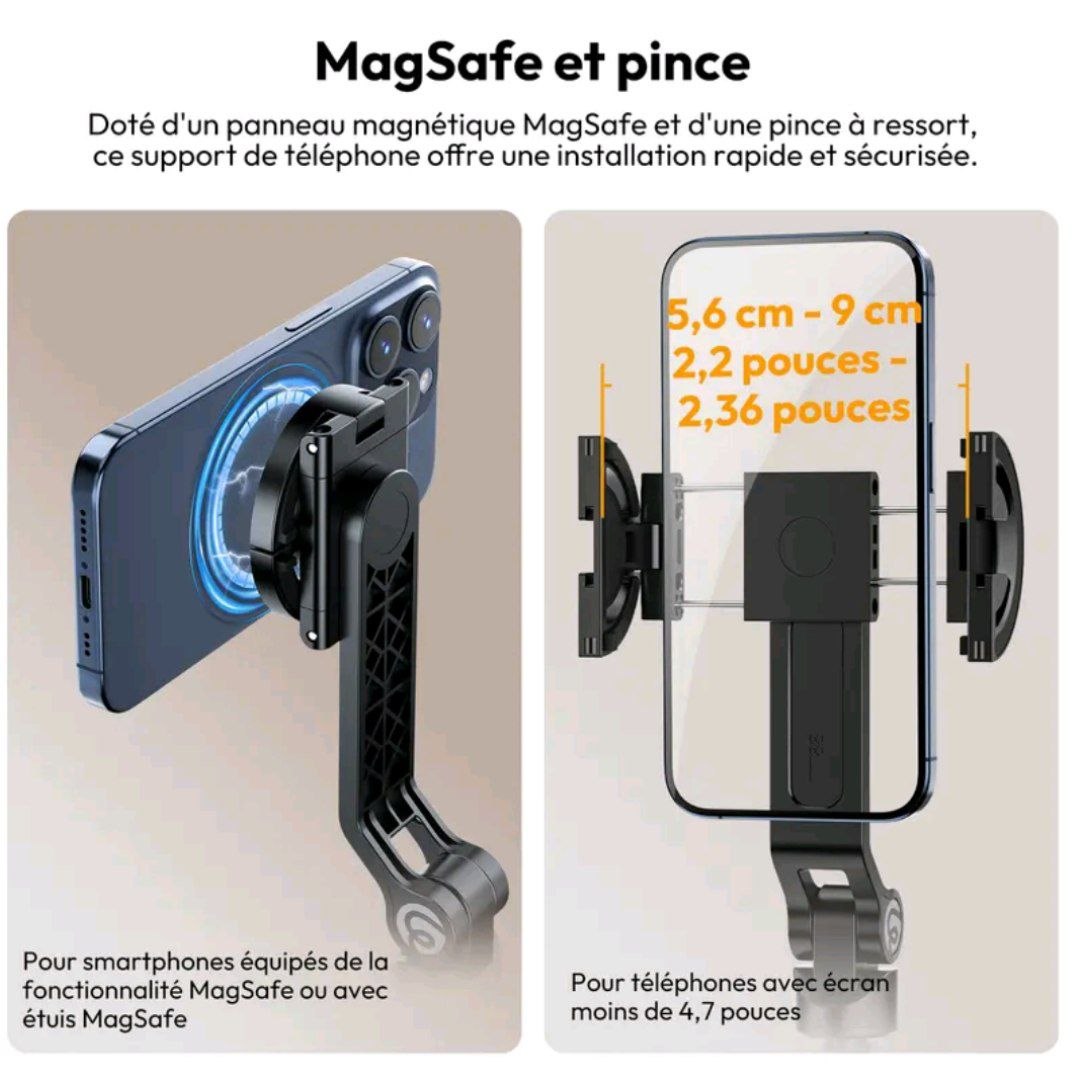 Panneau magnétique MagSafe et pince réglable du Snapode